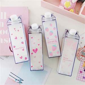 500ml Custom <b>Milk</b> Carton Design Minimalist Party Leak-Proof Dishwasher Safe Transparent Plastic Water <b>Bottle</b> - Product Image 5