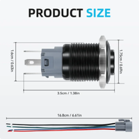 Interrupteur à bouton-poussoir étanche IP67 en acier inoxydable LEYU 10A à courant élevé 19mm 22mm avec LED RGB 1NO1NC 250V
