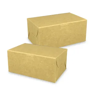 La caja de pastel Kraft de forma rectangular más vendida diseñada principalmente para encajar en rebanadas de pastel y pasteles