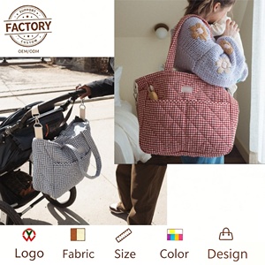 Sac à main de maternité matelassé en coton personnalisé <span class=keywords><strong>pour</strong></span> les accessoires de bébé <span class=keywords><strong>nouveau</strong></span>-<span class=keywords><strong>né</strong></span>, peut être accroché à la poussette, sacs de maman - Product Image 4
