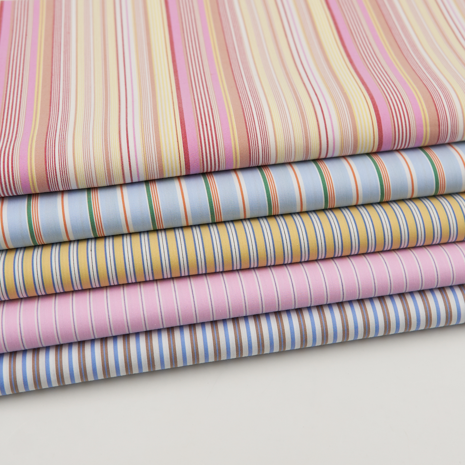 Wholesale Custom Lightweight Cotton Nylon Spandex Yarn Dyed Stripe Fabric for Summer Blouses and Skirts