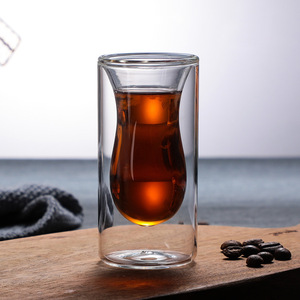 Taza de Café Espresso de Doble Capa y Pequeña Capacidad, Taza para Latte, Cappuccino y Postres con Platillo para Té - Product Image 2