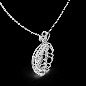 Colgante de Hoja de Paisley Dorada con Diamantes Brillantes y Elegancia Natural para Bodas y Aniversarios - Product Image 4