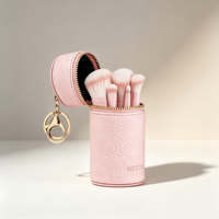 Boîte de rangement de maquillage de beauté personnalisée avec logo, mini porte-clés, ensemble d'emballage, étui de voyage en cuir pour rouge à lèvres et pinceaux de maquillage pour sac à main