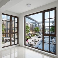 Ventanas de Aluminio con Triple Acristalamiento Aislante HUACAI, Apertura Horizontal, Pantalla de Acero Inoxidable, para Dormitorio y Sala de Estar, Aislamiento Térmico