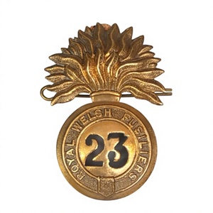 23rd Royal Welsh Style Glengarry Cap Badge Brass Vintage <b>Hat</b> Decorative Accessory - Product Image 1