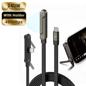 Cable HYTO de 240W Tipo-C a Tipo-C, Cable de Carga Rápida con Soporte Plegable para Teléfono, para iPhone 17/16/15 y para <span class=keywords><strong>Samsung</strong></span> - Product Image 1