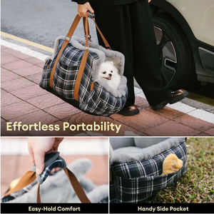 Lüks, yüksek kaliteli portatif el tipi yatak, yüksek kaliteli köpek araba koltuğu yatağı, hareketli ve yıkanabilir seyahat evcil hayvan yatağı - Product Image 6