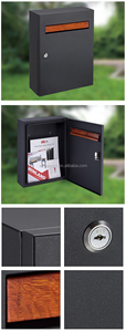 Boîte aux lettres murale en métal imperméable pour l'extérieur, avec serrure à clé, élégante et durable, boîtes aux lettres murales - Product Image 3