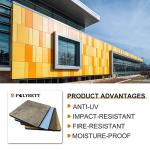 Revêtement mural extérieur en HPL à grain de <span class=keywords><strong>bois</strong></span>, design moderne, 12 mm, résistant aux UV et au <span class=keywords><strong>feu</strong></span>, garantie 5 ans pour les bâtiments - Product Image 6