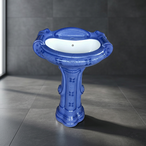 Vistaar Modern Ceramic Pedestal Wash Basin Hand Wash Sink With Chrome Finish For Bathroom Sanitary Ware - Product Image 3