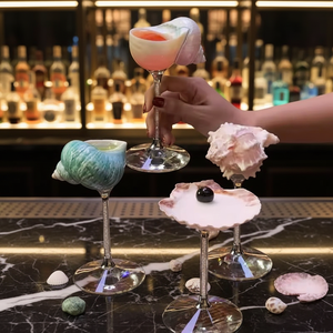 Coupe <span class=keywords><strong>à</strong></span> <span class=keywords><strong>vin</strong></span>, cocktail ou gobelet en coquillage naturel, artisanat unique, décoration créée pour restaurant, bar, mariage - Product Image 4