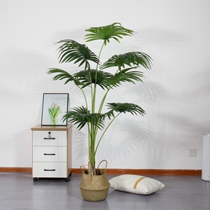 Bonsaï de palmier <span class=keywords><strong>Areca</strong></span> de Californie, plante verte artificielle en plastique, ornement en forme d'éventail sur pied, salon, remise de diplôme, Halloween - Product Image 1
