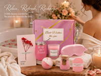 Coffret Cadeau Spa de Luxe pour Femme avec Bougie en Verre, Masque pour les Yeux, Bombe de Bain, Savon, Sels de Bain et Carte de Vœux – Articles Cadeaux