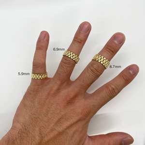 Duyizhao新しいデザインK14ゴールドメッキRollie Presidential Style Textured Band Ring for <span class=keywords><strong>Men</strong></span> Women Jewelry - Product Image 6