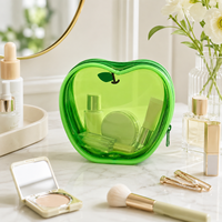 Kamcity – Nouvelle pochette à monnaie transparente en PVC en forme de pomme avec logo personnalisé, mini trousse de maquillage à fermeture éclair, pochette en gelée pour filles, cadeau de fête pour enfants
