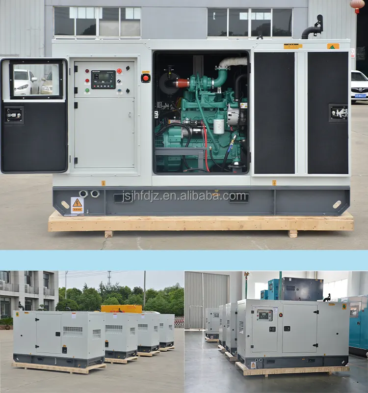 Generador diésel silencioso, generador refrigerado por agua de 3 fases CA, 50kw, 60kw, 70kw, 80kw, 100kw, 120kw, 140kw, 150kw, 180kw