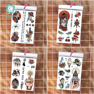 A5 Tattoo Sheet 2026 Latest Realistic Rose Pink Colorful Temporary Tattoos <strong>Old</strong> School <strong>Body</strong> Tattoos New - Product Image 6