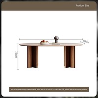 Table à manger en bois massif de style médiéval Wabi-sabi, plateau en ardoise de travertin, finition en noyer noir d'Amérique du Nord, mobilier léger pour la maison
