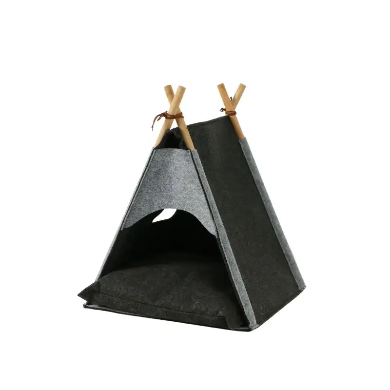 Pet accessories suppliers Winter Foldable Washable Pet Tent Teepee cat Cave Bed