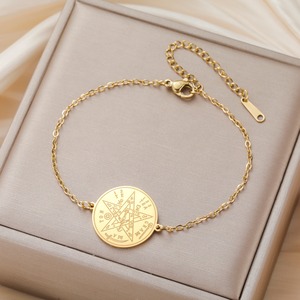 Pulsera <span class=keywords><strong>de</strong></span> Acero Inoxidable para Mujer con Tetragramatón, Nudo <span class=keywords><strong>de</strong></span> Bruja, Amuleto <span class=keywords><strong>de</strong></span> <span class=keywords><strong>la</strong></span> Suerte, Protección, Pentagrama, Pentáculo Esotérico - Product Image 3