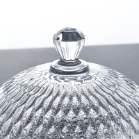 Ensemble de cloches en verre gaufré diamant, cloche à gâteau en verre transparent pour la photographie culinaire et les fêtes