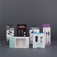 Boîte d'emballage de câble de données personnalisée Android Type-c Un câble de charge pour téléphone portable à trois prises Boîte de couleur de carte Blanche Personnalisée Zhonghao