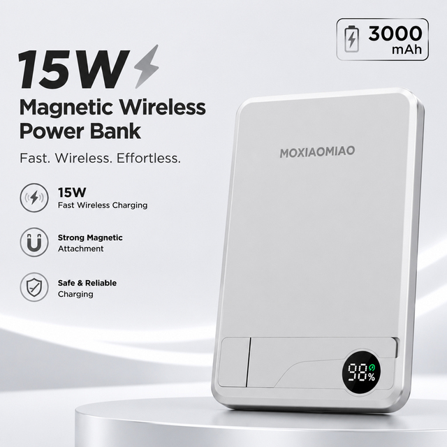 Large Capacity 10000mAh Magnetic Wireless Power Bank Portable Fast Charging 15W Qi2 20W PD Aluminum Alloy for 12 13 14 15 16 17