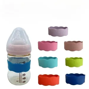 Gelombang Tunggal Hijau Lembut Silikon Bayi Botol Band Label Disesuaikan Label Botol Bayi untuk Tempat Perawatan Anak