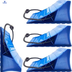 Nouvelle cale de <span class=keywords><strong>roue</strong></span> de <span class=keywords><strong>caravane</strong></span> bleue blocs de sécurité antidérapants durables pour remorque RV 2 pièces - Product Image 5