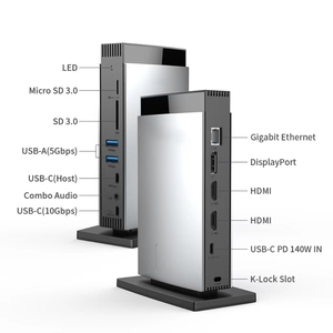 USB-C pd3.1 cung cấp điện lên đến 100W hai <span class=keywords><strong>HDMI</strong></span> một dp 11-in-1 MST nhôm Docking Station Hub Mini Dock - Product Image 4