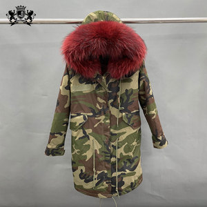 Factory Direct Winter Thick Warm Hooded <strong>Coat</strong> Khaki Green Real Fur Jacket <strong>Black</strong> <strong>Parka</strong> for <strong>Women</strong> - Product Image 5
