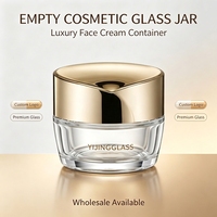 Pot en verre de luxe doré 80g pour crème, emballage cosmétique pour crème visage et crème contour des yeux avec logo personnalisé par électrolyse OEM ODM
