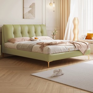 Creamy Cat Paw Leather Bed 1.8m Double Modern Minimalist Upholstered Bedroom Furniture - Product Image 3