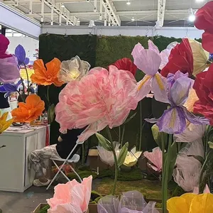 I282 apertura e chiusura meccanica elettrica all'ingrosso fiore gigante 90cm testa di fiore puntelli per la decorazione di nozze