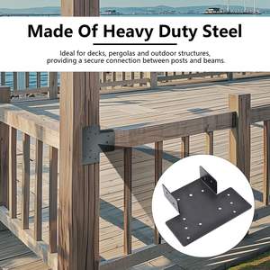 Conector en <span class=keywords><strong>T</strong></span> para Poste y Viga, Soporte de Techo Ajustable, Tapa para Poste, para Estructuras de Acero, Soporte para Madera - Product Image 6