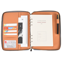 Carnet à spirales en cuir PU A5 de style Wenshun, avec fermeture éclair, imprimé, pour le bureau, l'école, l'organisation, logo personnalisé en relief