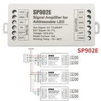 Amplificateur de signal SPI SP902E pour panneaux lumineux matriciels programmables à LED RGB adressables WS2812 WS2811 WS2813