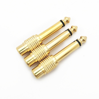 Altın Kaplama 6.35mm 1/4" TS Mono Erkek - RCA Dişi Ses Adaptörü 6.5mm Mono Fiş - RCA AV Jak Konnektörü