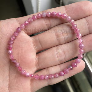 4mm kleines rundes facettiertes Perlen kristall armband, kleine Mini Durable Stretch Elastic Cord Edelstein armbänder