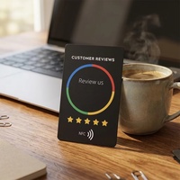 Carte NFC en PVC personnalisée imprimée, puce 213 215 216, 13,56 MHz, carte de partage de réseaux sociaux pour restaurant, partage de liens pour avis cinq étoiles