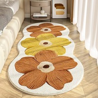 Tapis moderne en cachemire 3D floral et frais, tapis en polyester 10mm pour la maison, la table basse, la chambre, le chevet, la baie vitrée