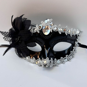 Masque de mascarade sexy en plastique bicolore pour femmes, masque de princesse en dentelle à fleurs, demi-masque pour fête, Halloween, <span class=keywords><strong>cosplay</strong></span> - Product Image 4