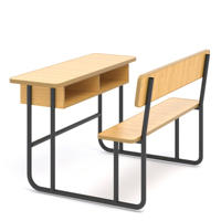 Fournisseurs de mobilier scolaire, ensembles de tables d'école en bois, chaises et tables de classe, pupitre scolaire double pour élèves avec banc intégré