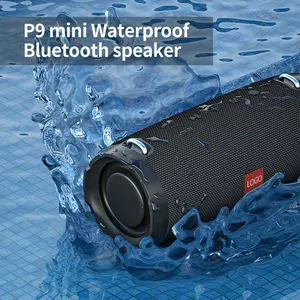 SHIDU P9Mini Haut-parleur Bluetooth portable, haut-parleur extérieur grande puissance, stéréo de haute qualité, haut-parleur étanche, noir et rouge, 40W