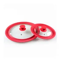 Couvercles universels en verre trempé et silicone (qualité alimentaire) de 18-20-22 cm, remplacement OEM, résistants à la chaleur, en gros