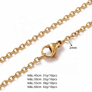 Collar <span class=keywords><strong>de</strong></span> Cadena <span class=keywords><strong>de</strong></span> Acero Inoxidable Joyería <span class=keywords><strong>de</strong></span> <span class=keywords><strong>Alta</strong></span> <span class=keywords><strong>Calidad</strong></span> Chapado en Oro <span class=keywords><strong>de</strong></span> 18K con PVD Resistente al Agua y Sin Deslustre Collar <span class=keywords><strong>de</strong></span> Cadena Sencilla - Product Image 4