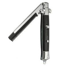 Pettine in acciaio inossidabile con Logo personalizzato con pettine pieghevole in metallo pulito facile da trasportare con Laser per uso da viaggio - Product Image 1