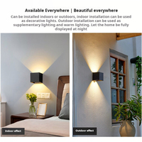 Lampu Dinding Led atas dan bawah, lampu dinding tahan air Ip65 braket tempat lilin terpasang