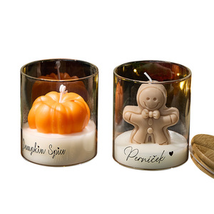 Gingerbread Man Cup Scented <b>Candle</b> Creative Fragrance Ornament Pumpkin Shaped Aroma <b>Candle</b> Holiday <b>Gift</b> - Product Image 5